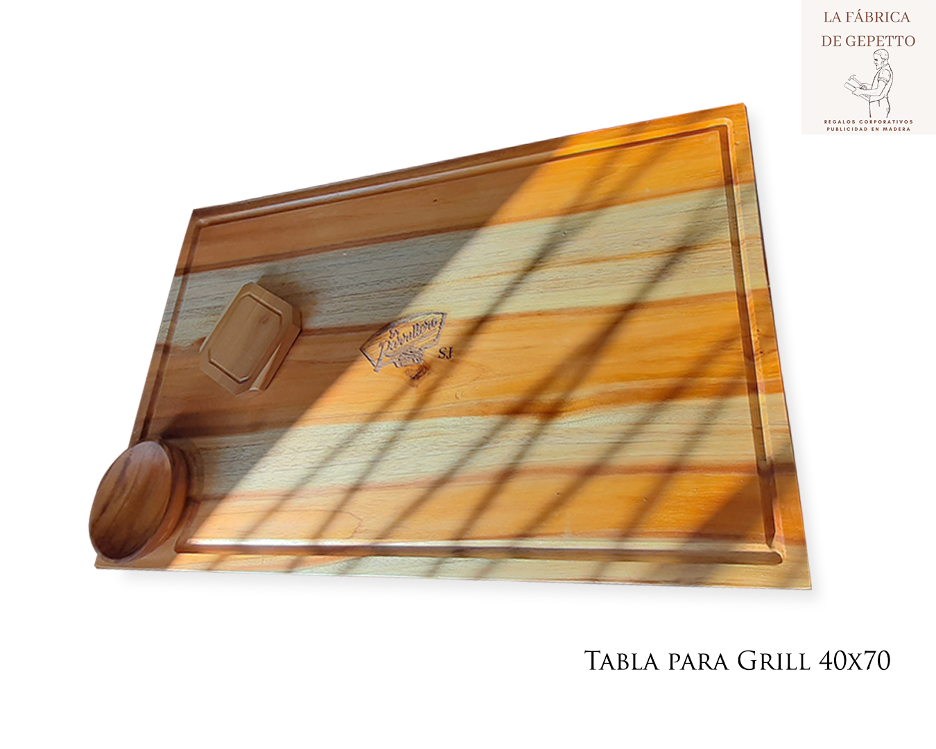 Tabla de Teca para Cocina con Salsero 70 x 40 