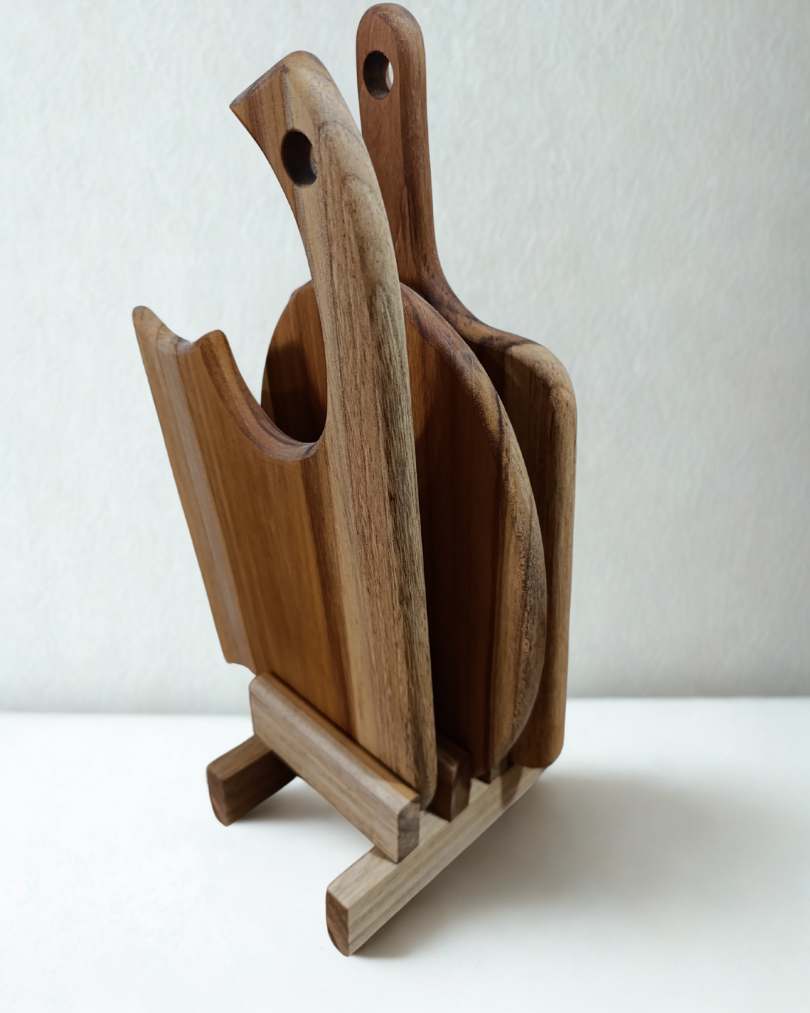 Set de 3 tablas de teca