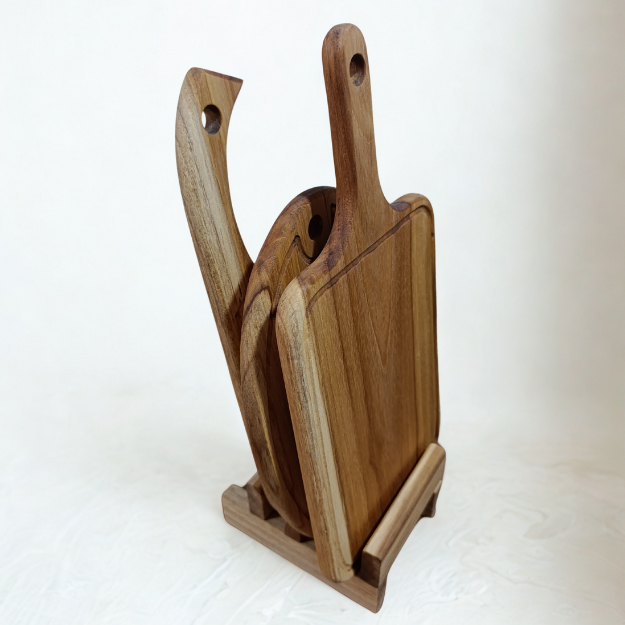 Set de 3 tablas de teca