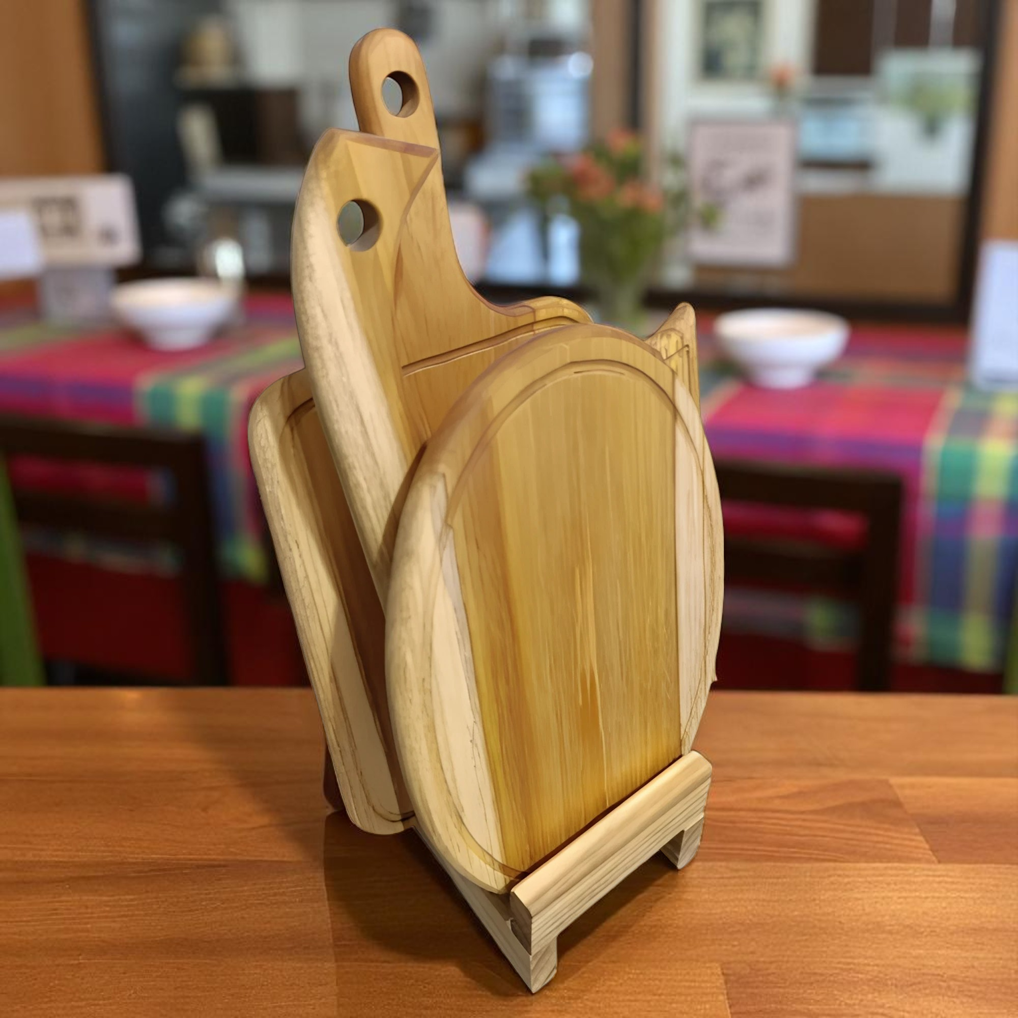 Set de 3 tablas de teca