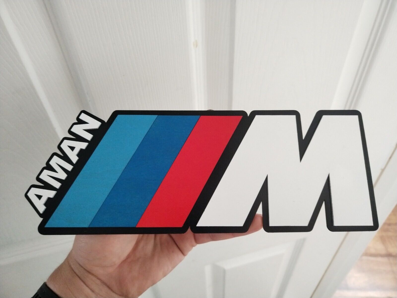 Personalised BMW M-power wooden logo