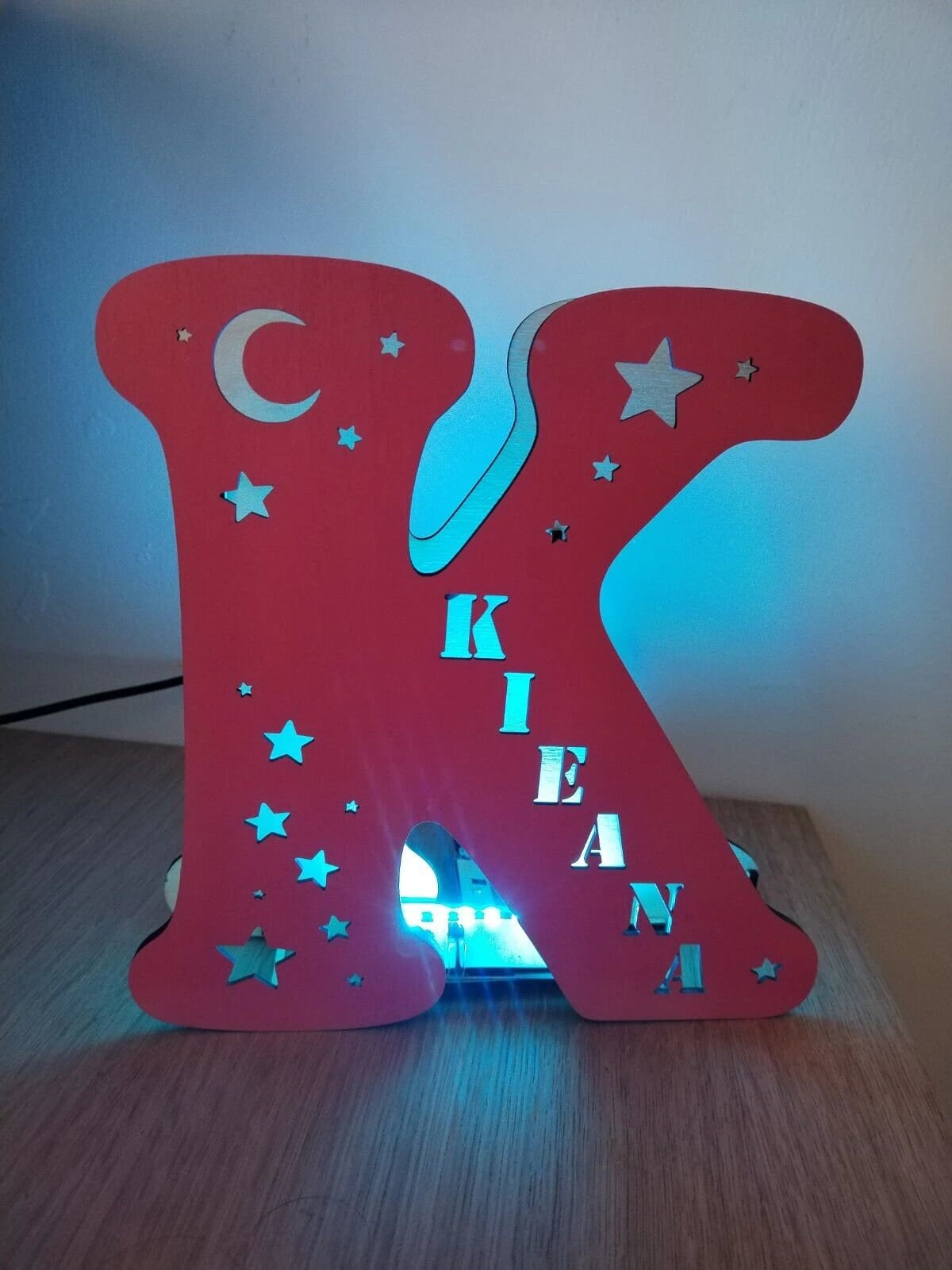 Any Letter Any Name Wooden Lamp