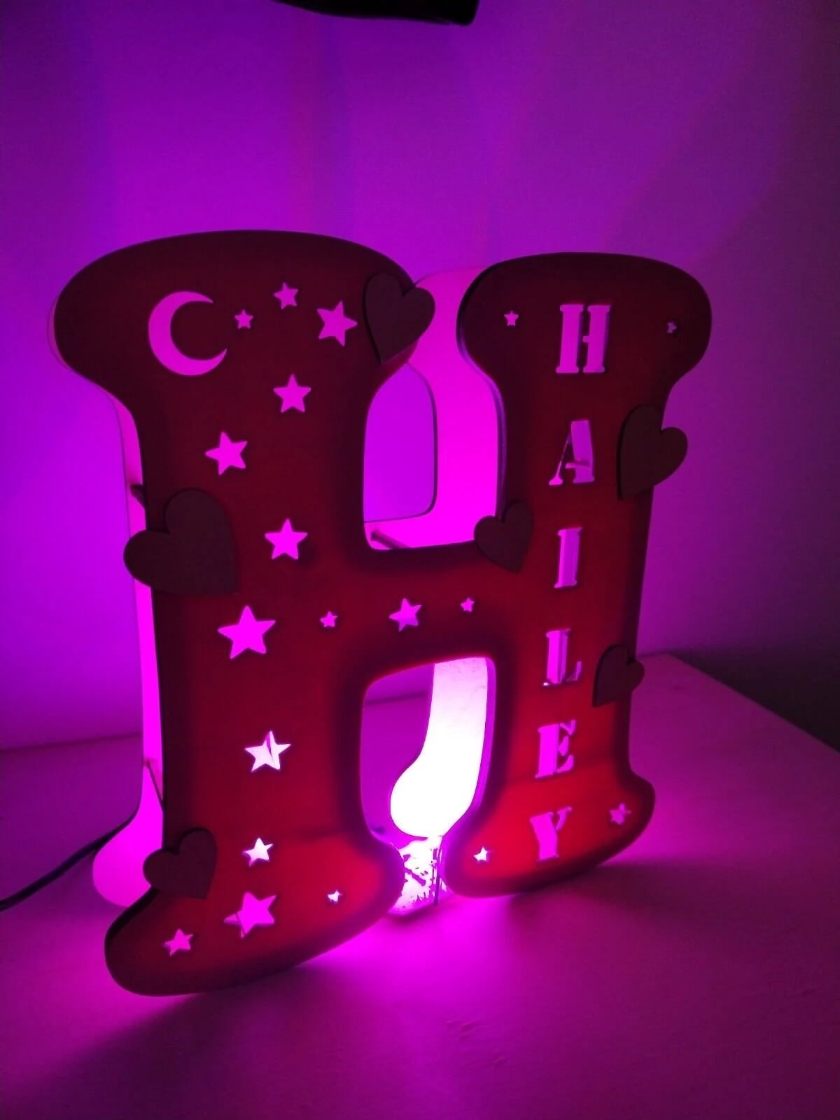 Any Letter Any Name Wooden Lamp