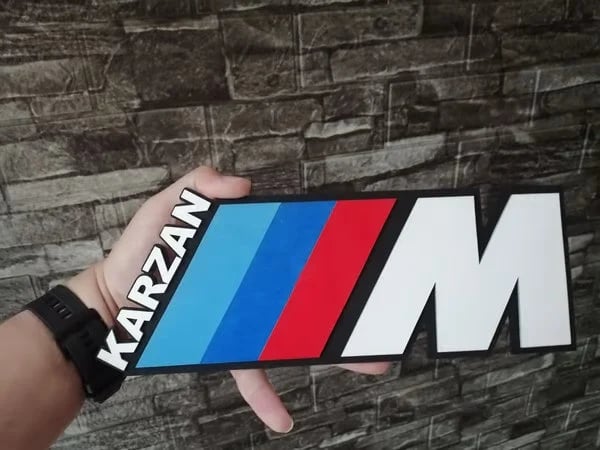 Personalised BMW M-power wooden logo