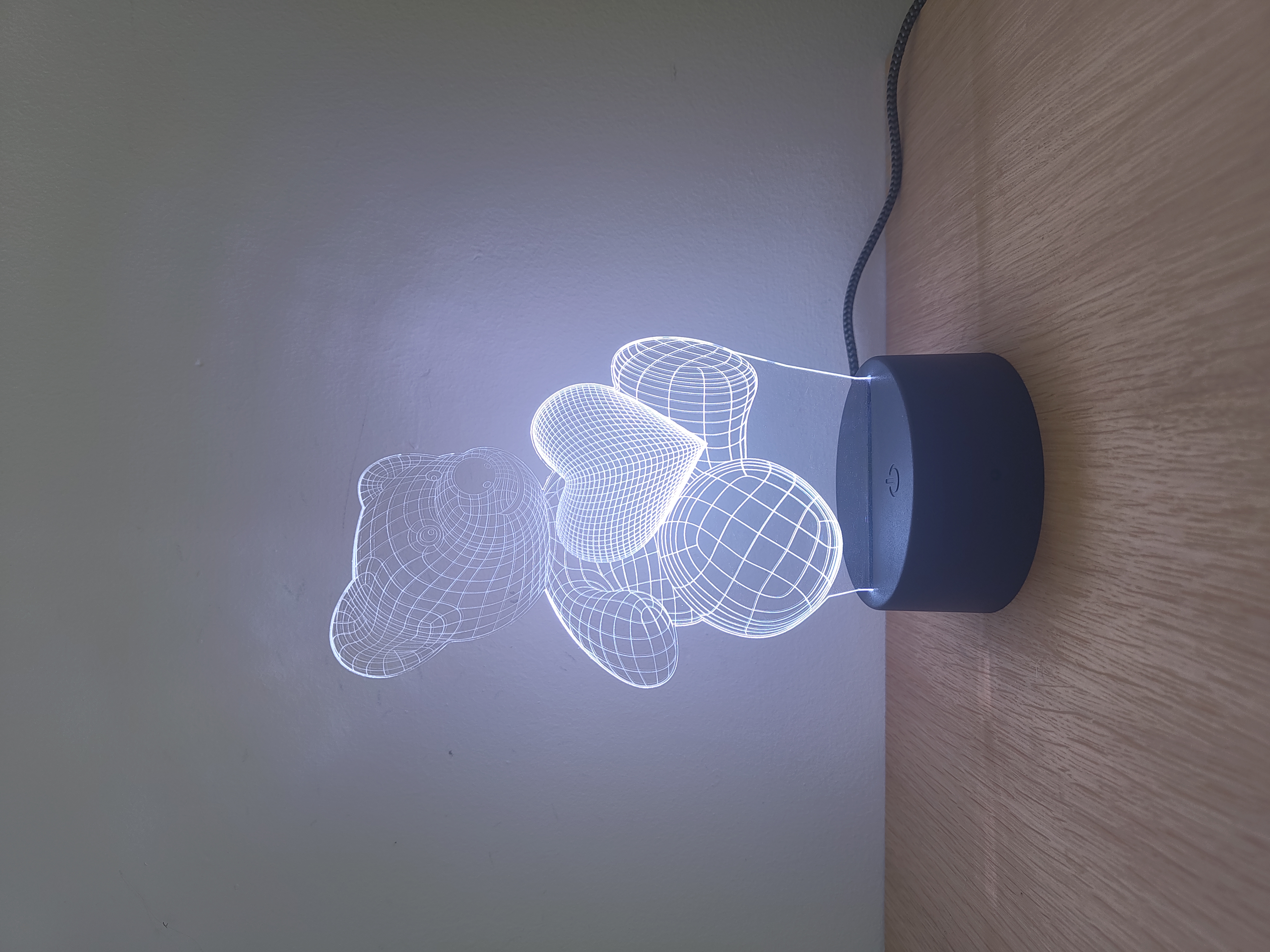 3D LED night lamp - LOVE bear