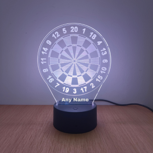 3D LED night lamp - DARTBOARD any name