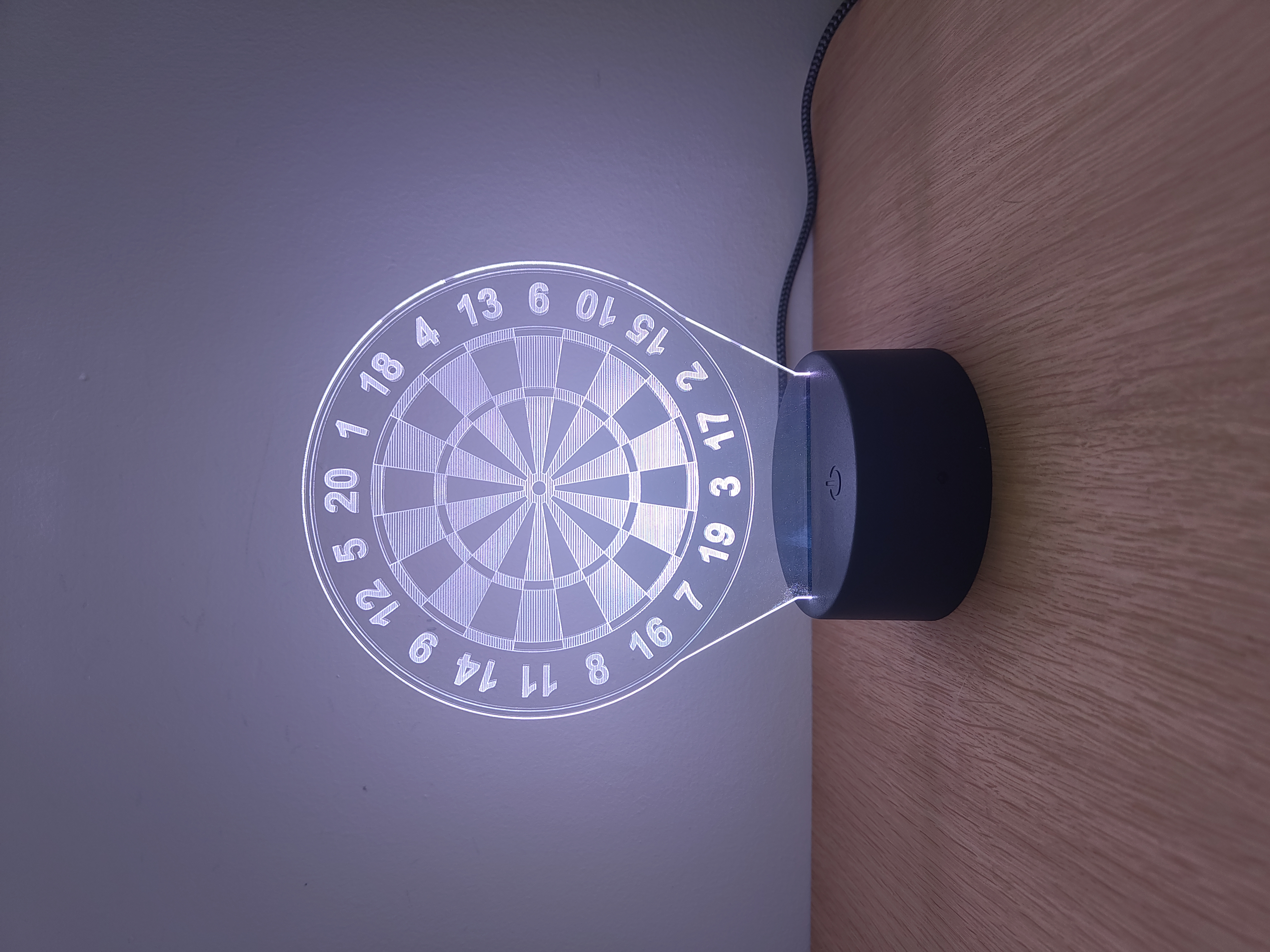 3D LED night lamp - DARTBOARD any name