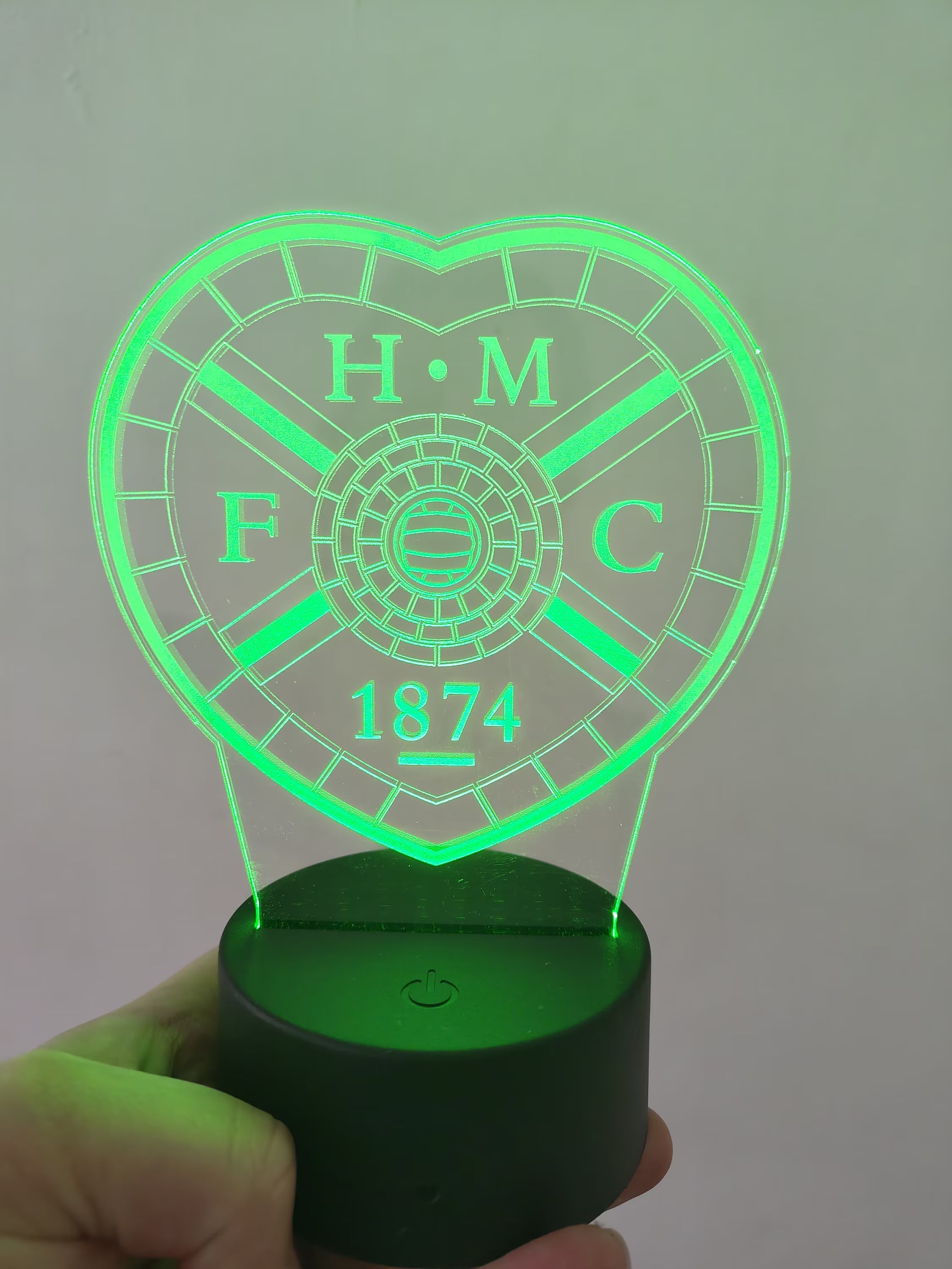 3D LED night lamp - Heart of Midlothian