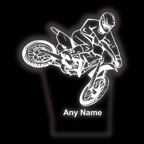 3D LED night lamp - Dirt Biker