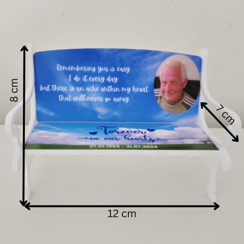 Personalised Memorial Acrylic Photo Bench Gift