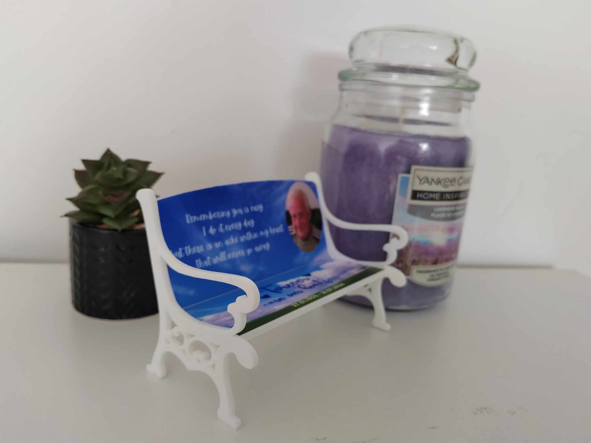 Personalised Memorial Acrylic Photo Bench Gift