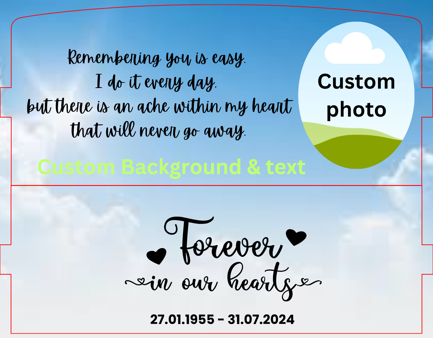 Personalised Memorial Acrylic Photo Bench Gift