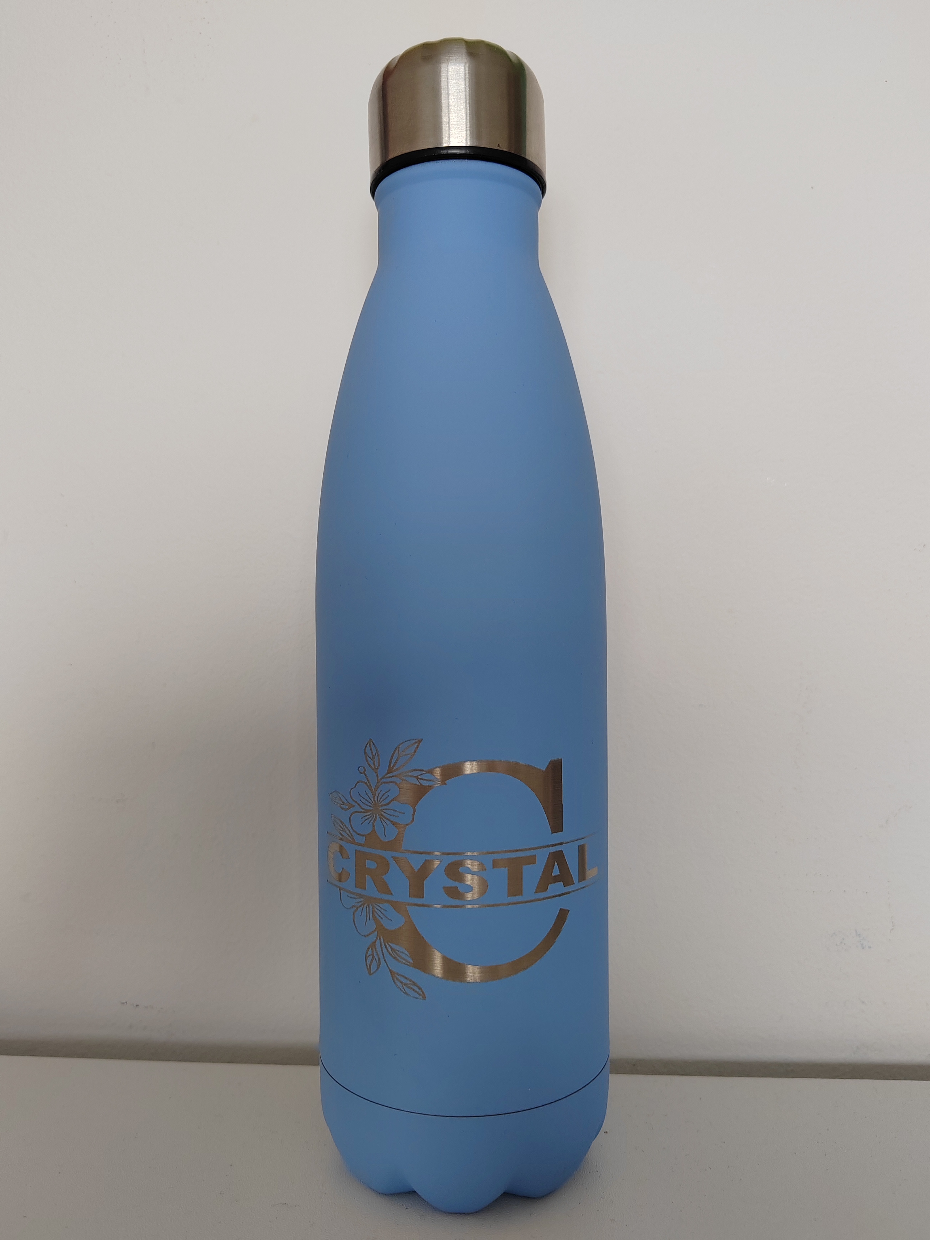 Stainless Steel Insulated Water Bottle - Floral Split Letter