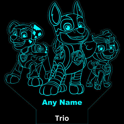 3D LED night lamp - Trio Paw Patrol