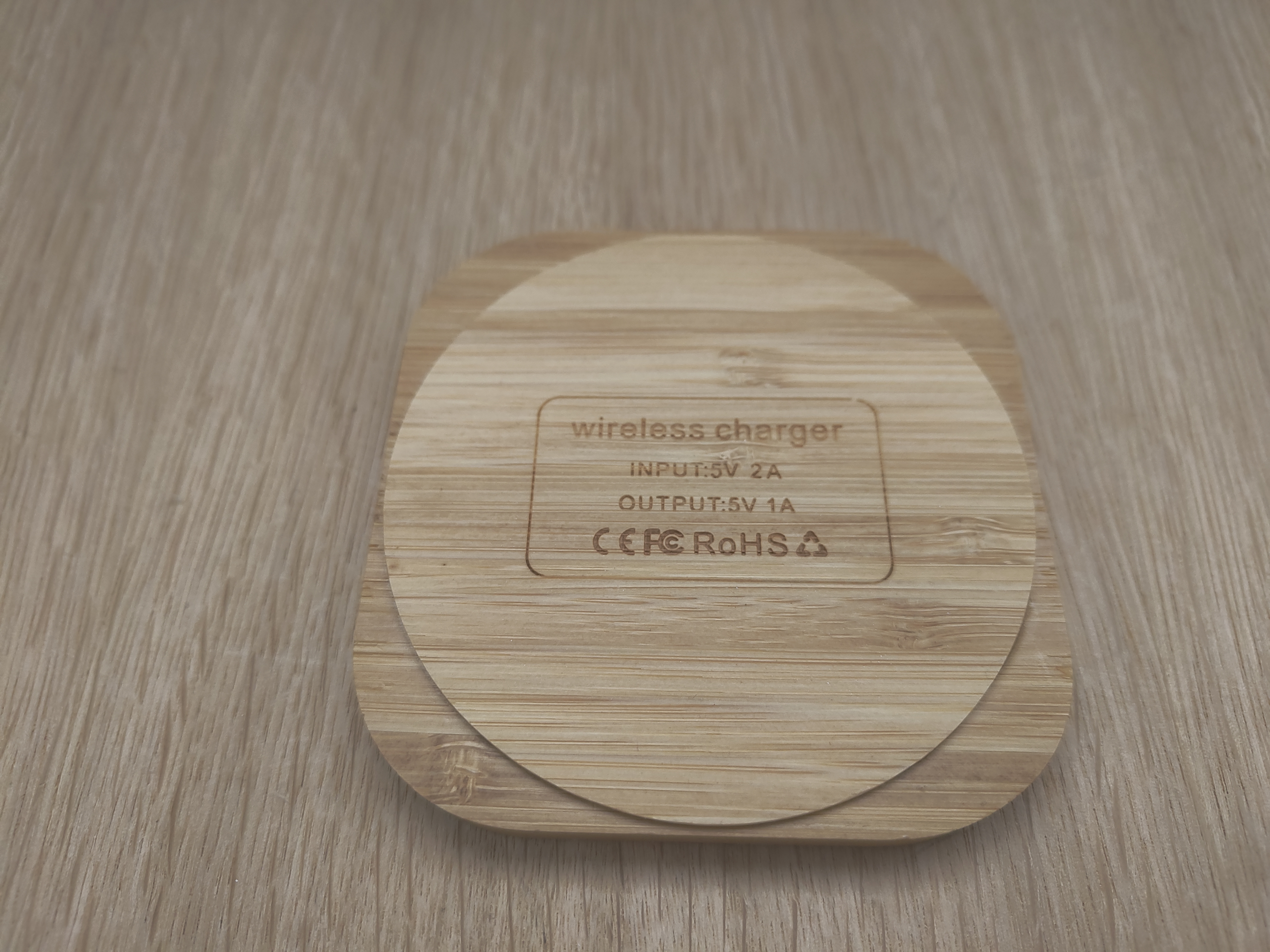 Personalised Bamboo Wireless Charger, Gift for family and friends.