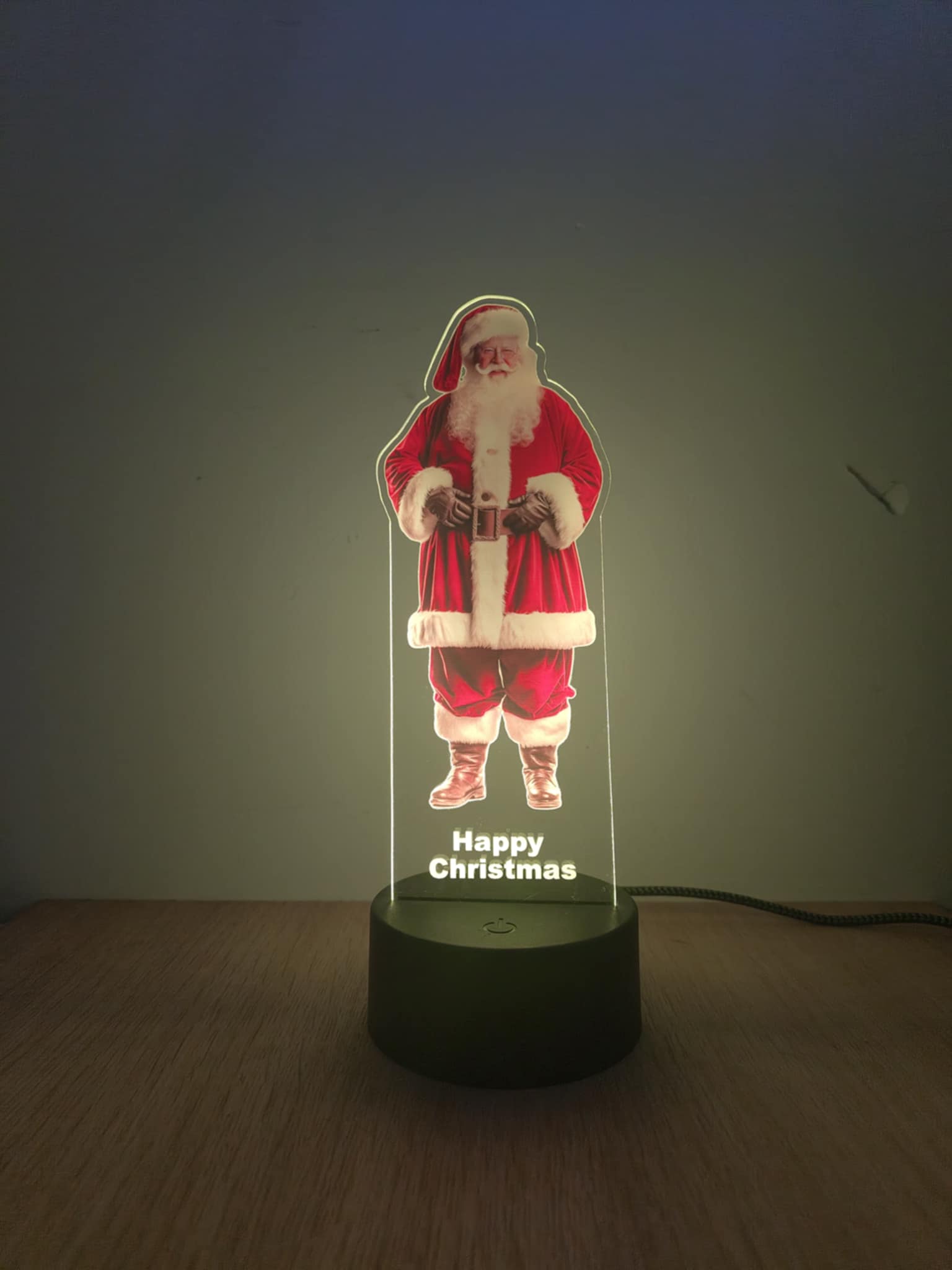 UV printed LED lamp Santa Claus, Christmas Decoration