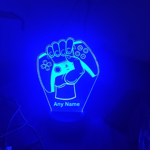 3D LED night lamp - PLAYSTATION Controller in Hand