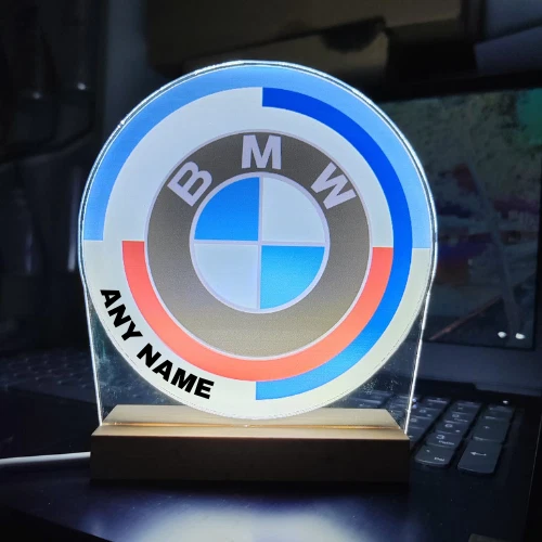 BMW Mpower LED logo UV printed Lamp