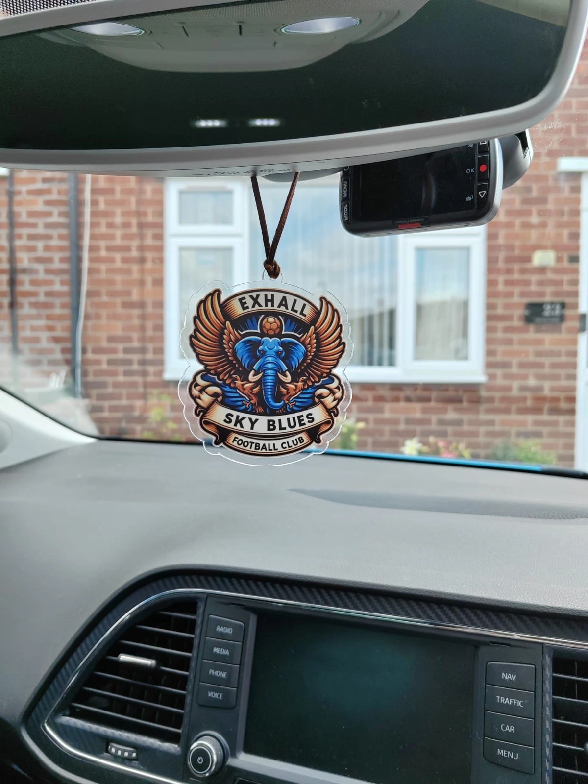 Hanging Acrylic Rear-view mirror any company logo or photo, football club