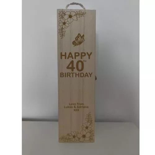 Personalised Wooden Wine Box Gift Present