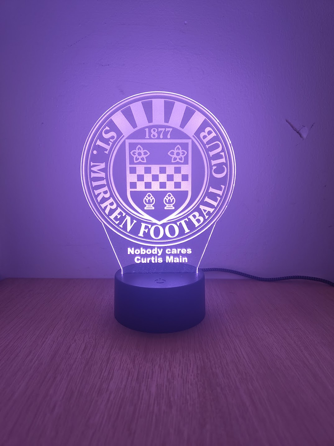 3D LED night lamp - St. Mirren