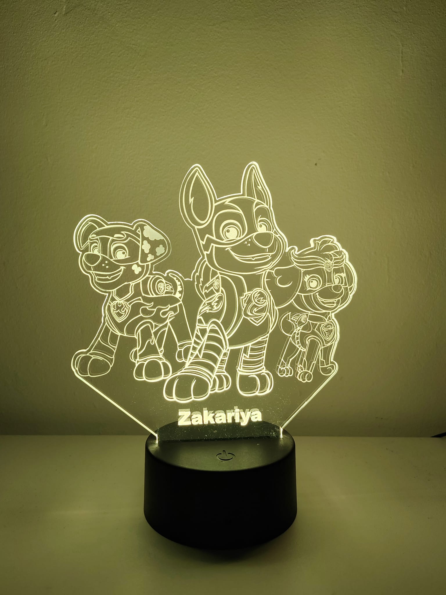 3D LED night lamp - Trio Paw Patrol