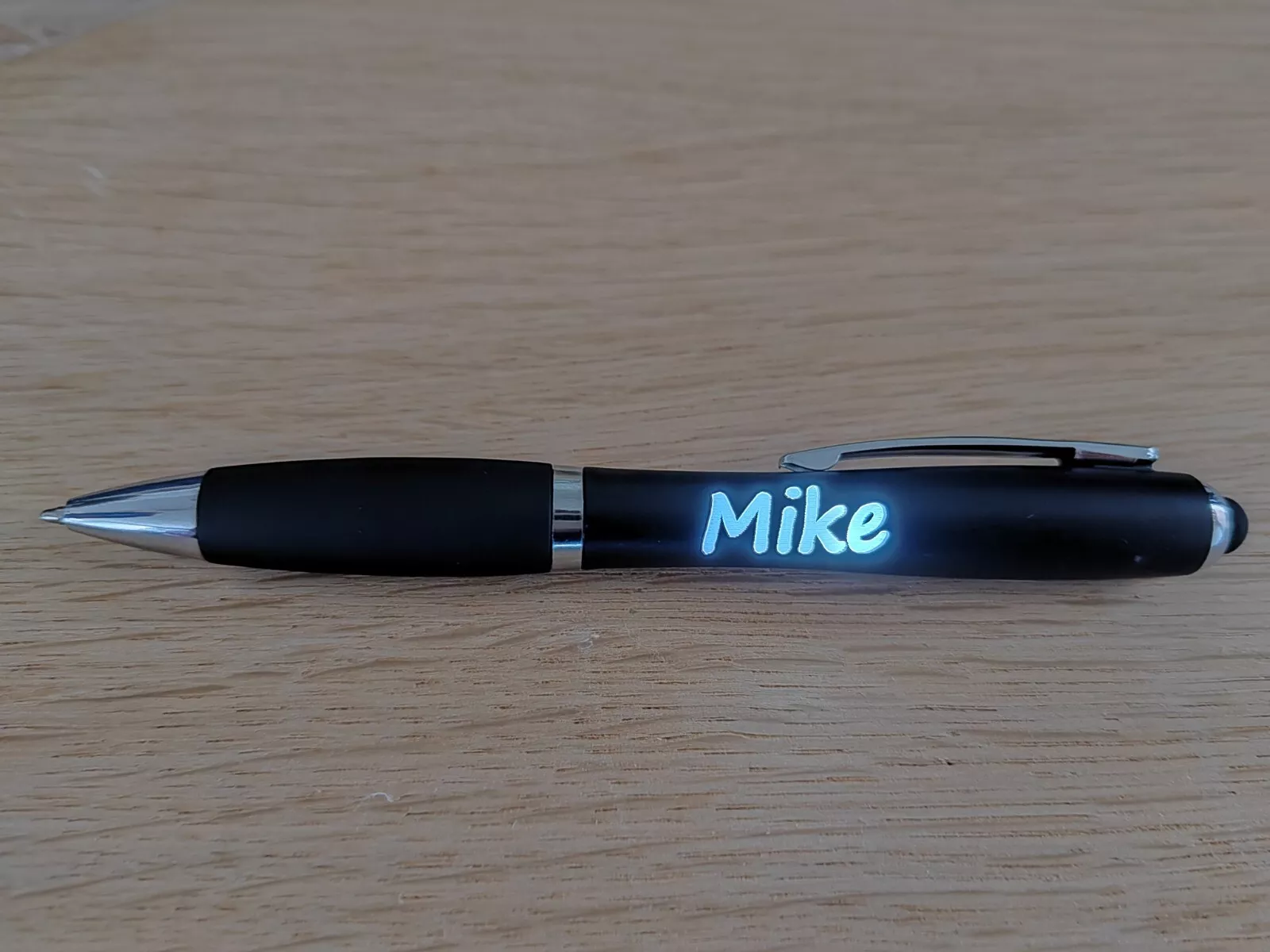 Personalised Light Up Black Ink Pen Gift Present