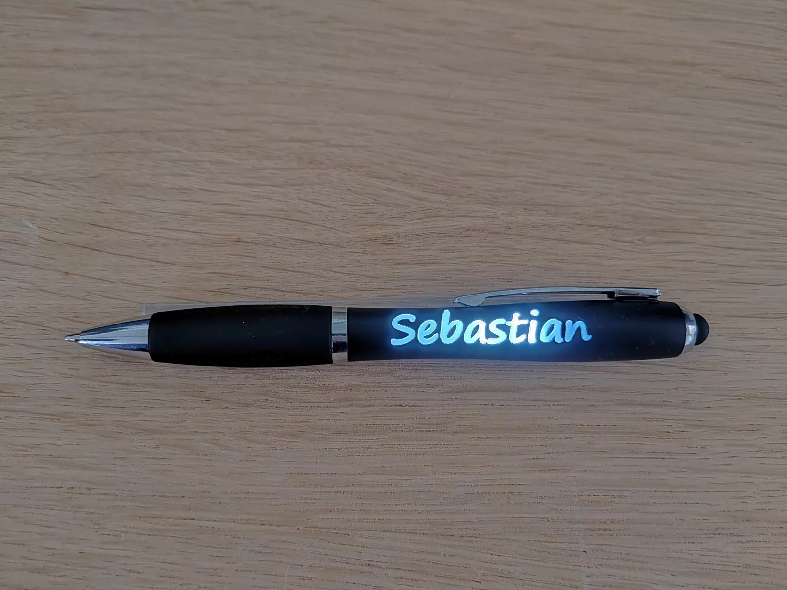 Personalised Light Up Black Ink Pen Gift Present
