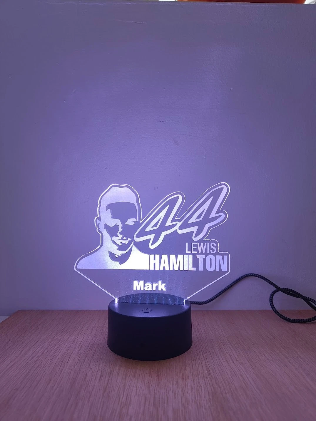 3D LED night lamp - Lewis Hamilton