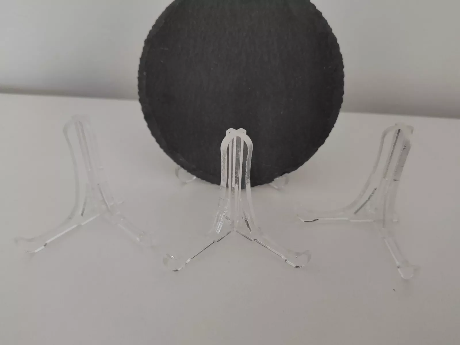 2x Clear Acrilic Slate Coaster Display Picture Stand 5cm