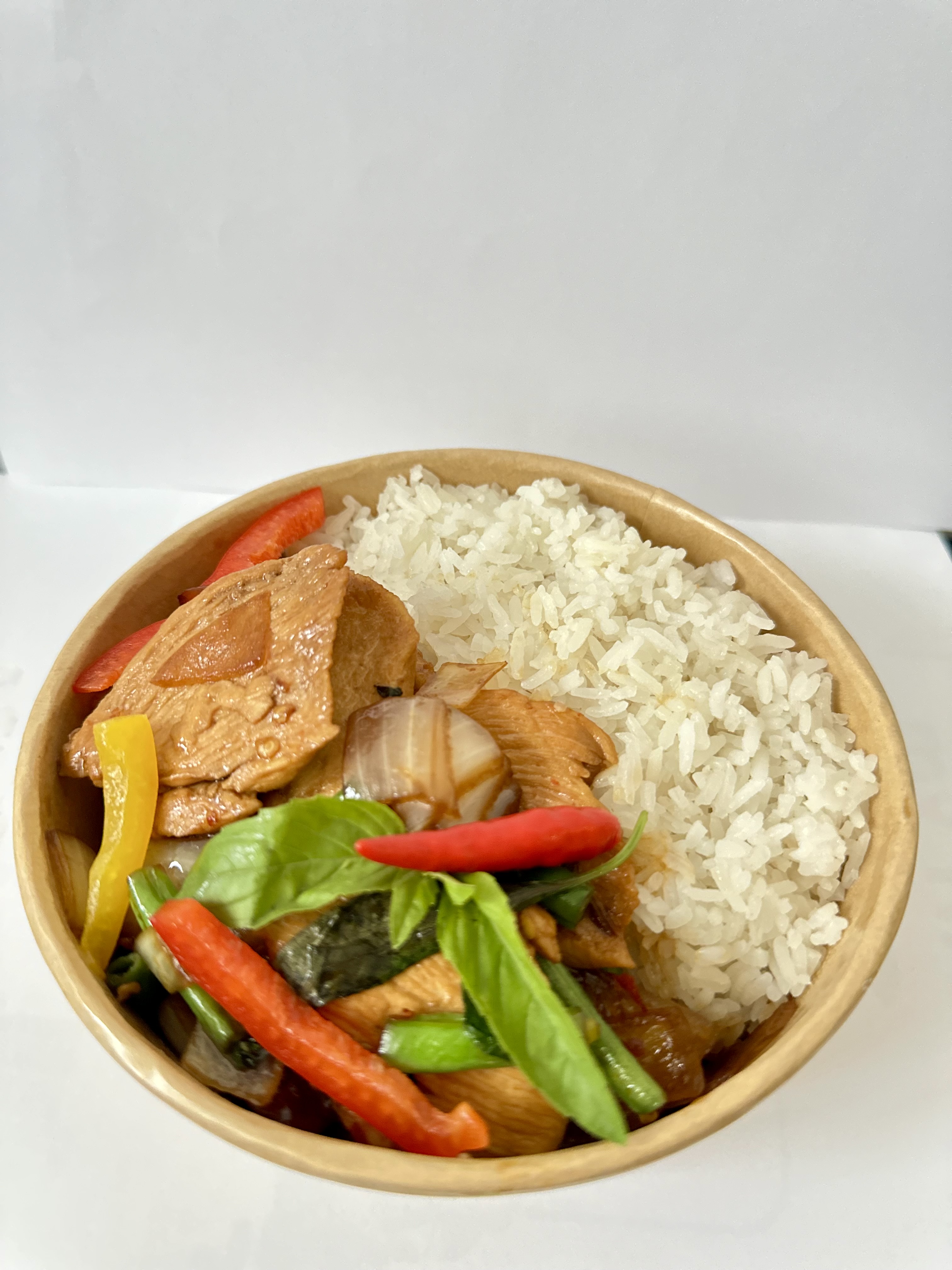 Chicken pad Ka-Prow on Rice 🌶️🌶️