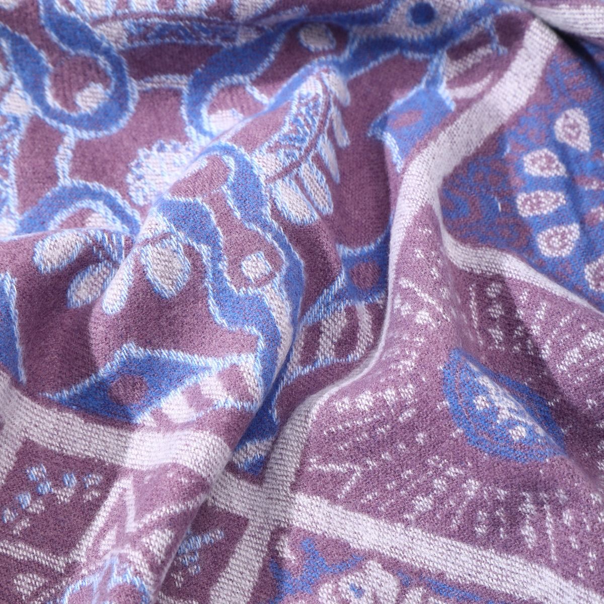 Elegant Bohemian Sunflower Wool mix Scarf in Lilac