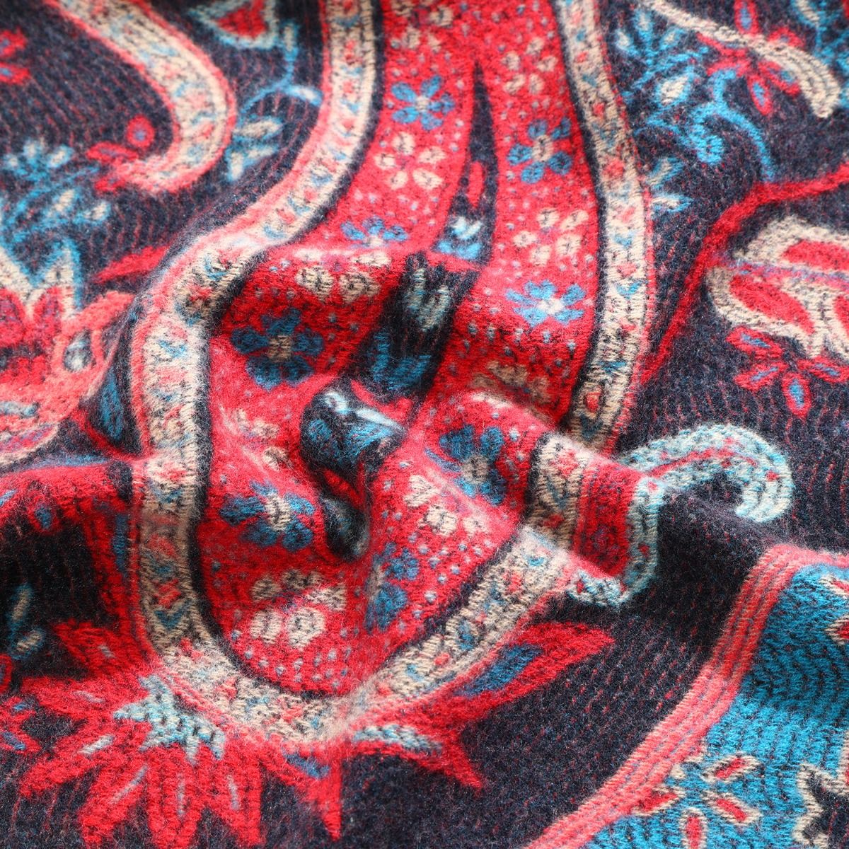 Autumn Breeze Paisley Shawl in Burgundy Red
