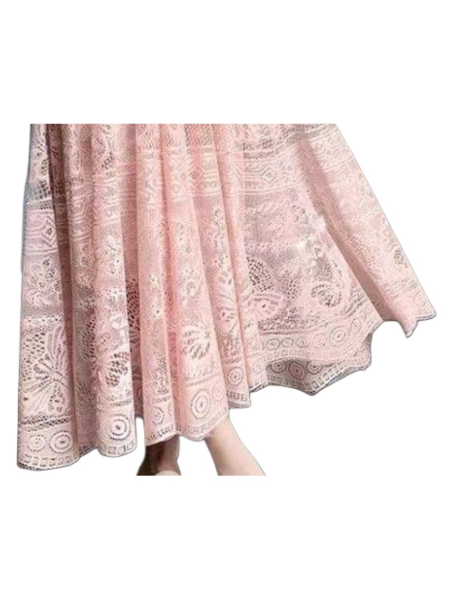 Bohemian Rhapsody Lace Skirt in Pink 