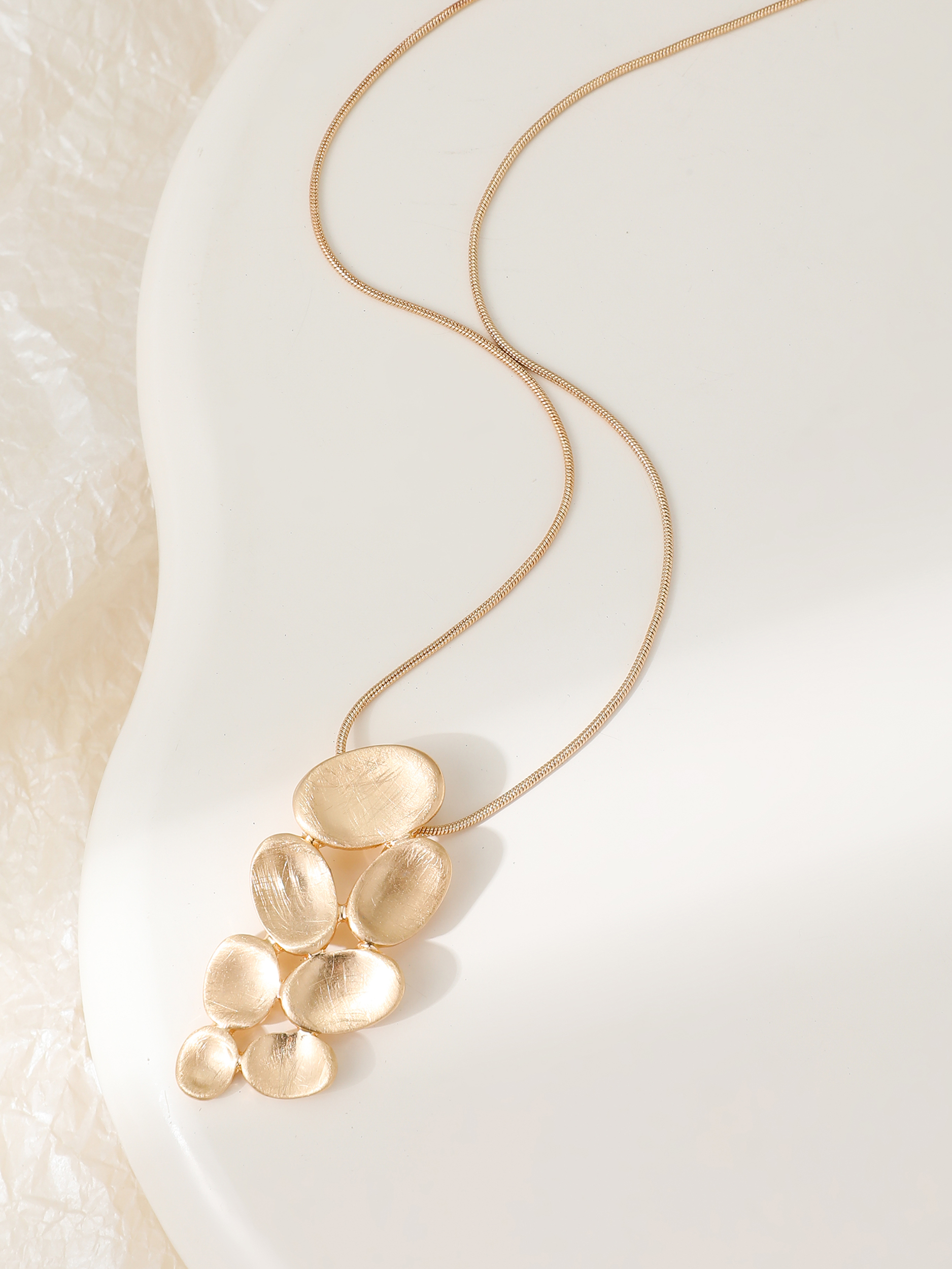 Abstract Raindrops Necklace & Earring Set in Goldtone Finish with Crystals