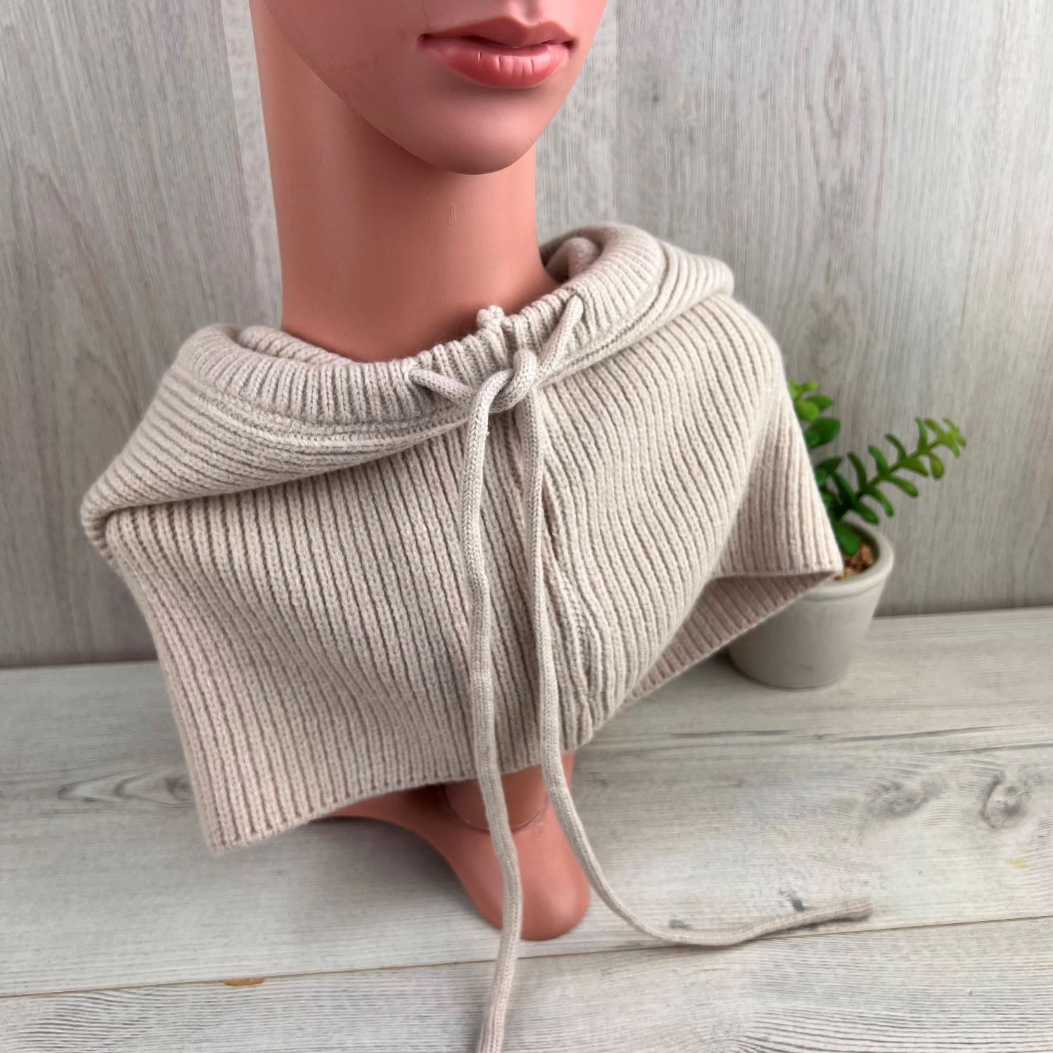 Our exquisite Balaclava, Women's Winter Hood. The perfect gift for her. In Beige