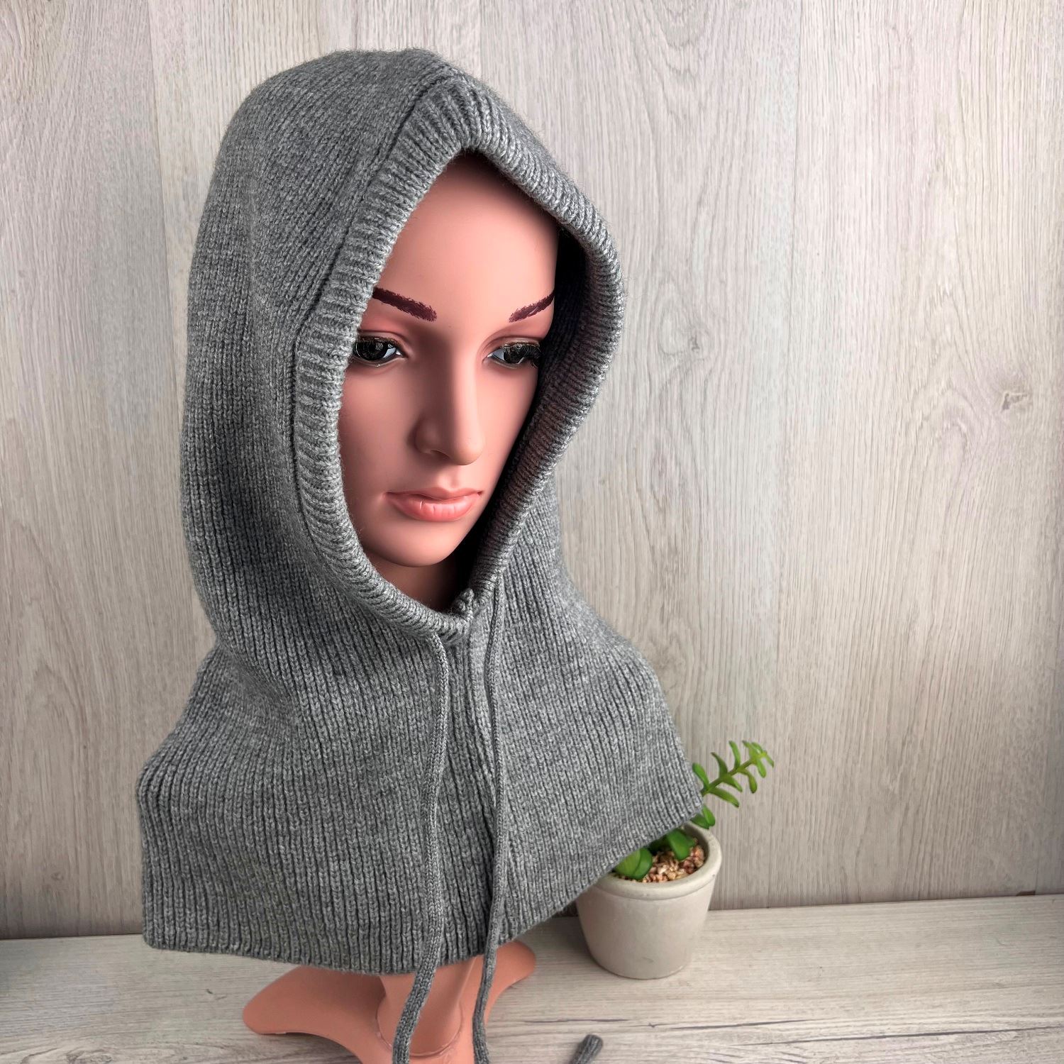 Our exquisite Balaclava, Women's Winter Hood. The perfect gift for her. In Grey