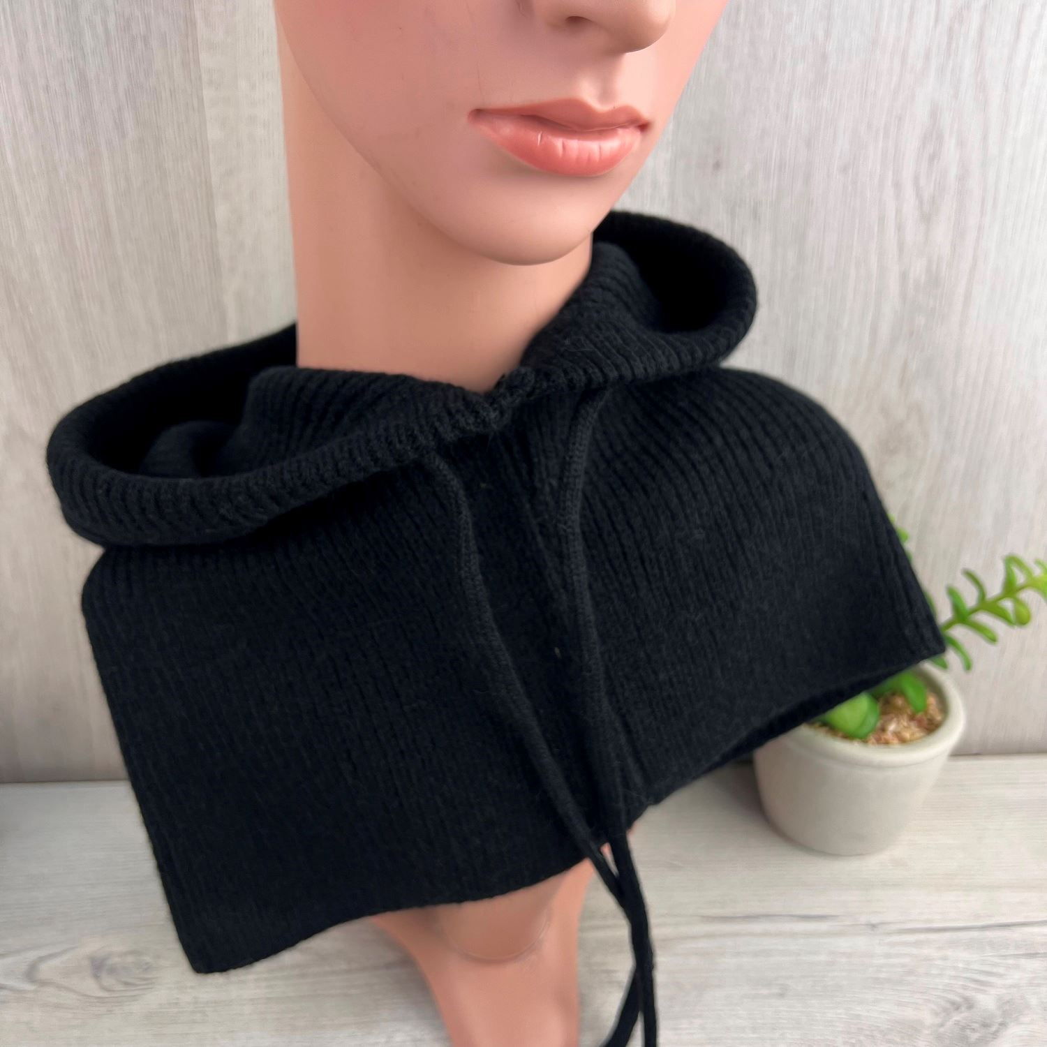 Our exquisite Balaclava, Women's Winter Hood. The perfect gift for her. In Black
