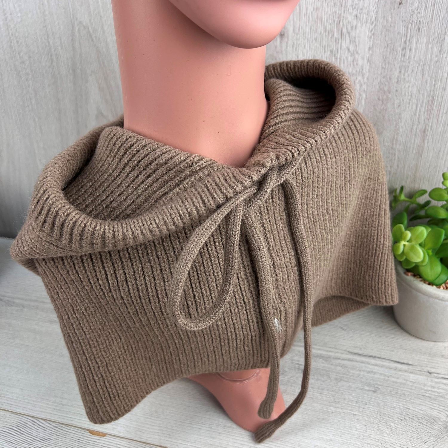 Our exquisite Balaclava, Women's Winter Hood. The perfect gift for her. In Camel