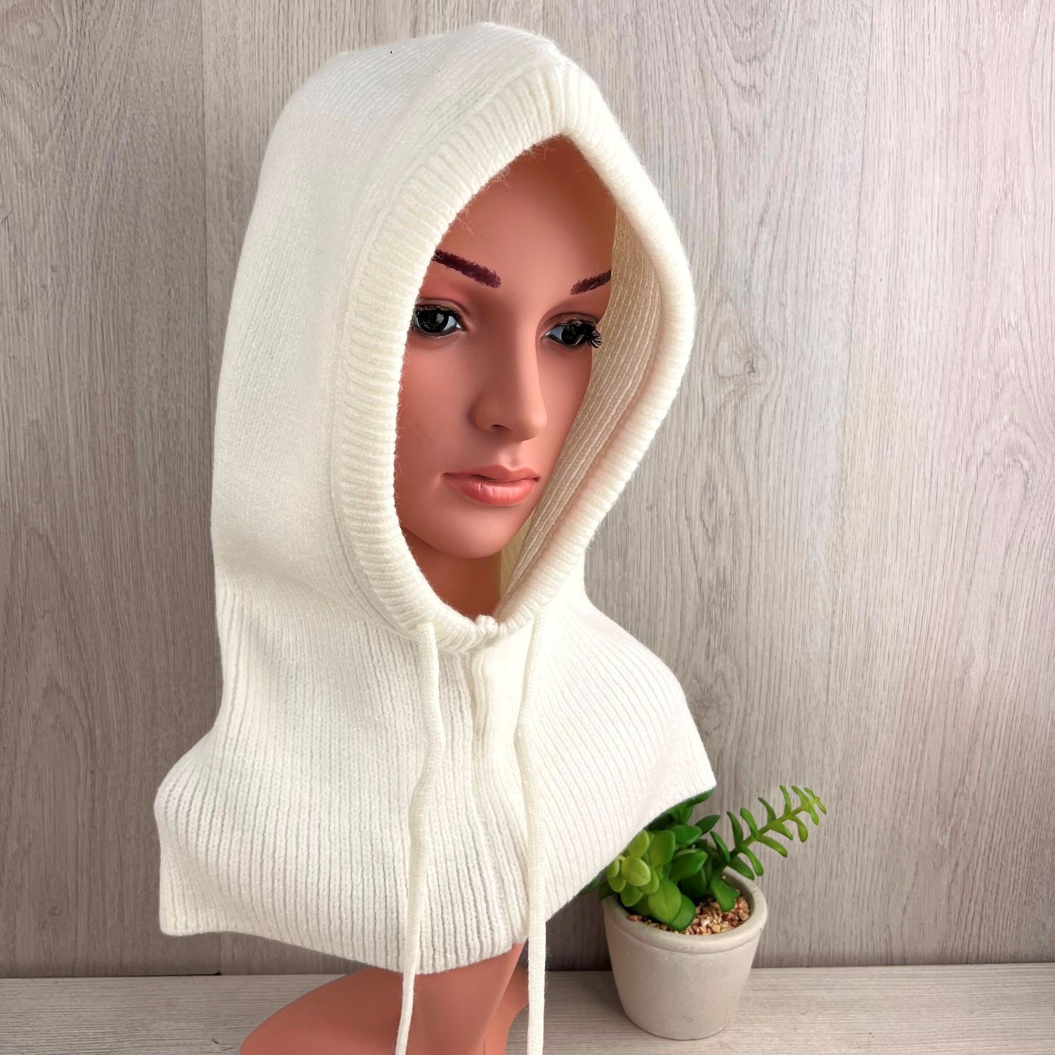 Our exquisite Balaclava, Women's Winter Hood. The perfect gift for her. In White