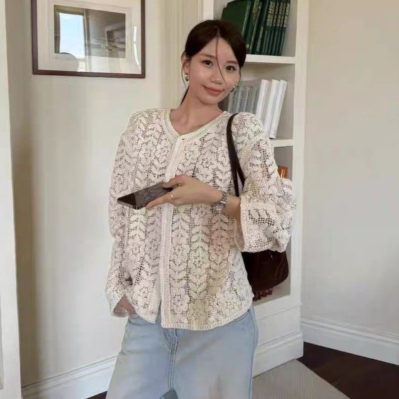 Cream Boho Crochet Lace Cardigan