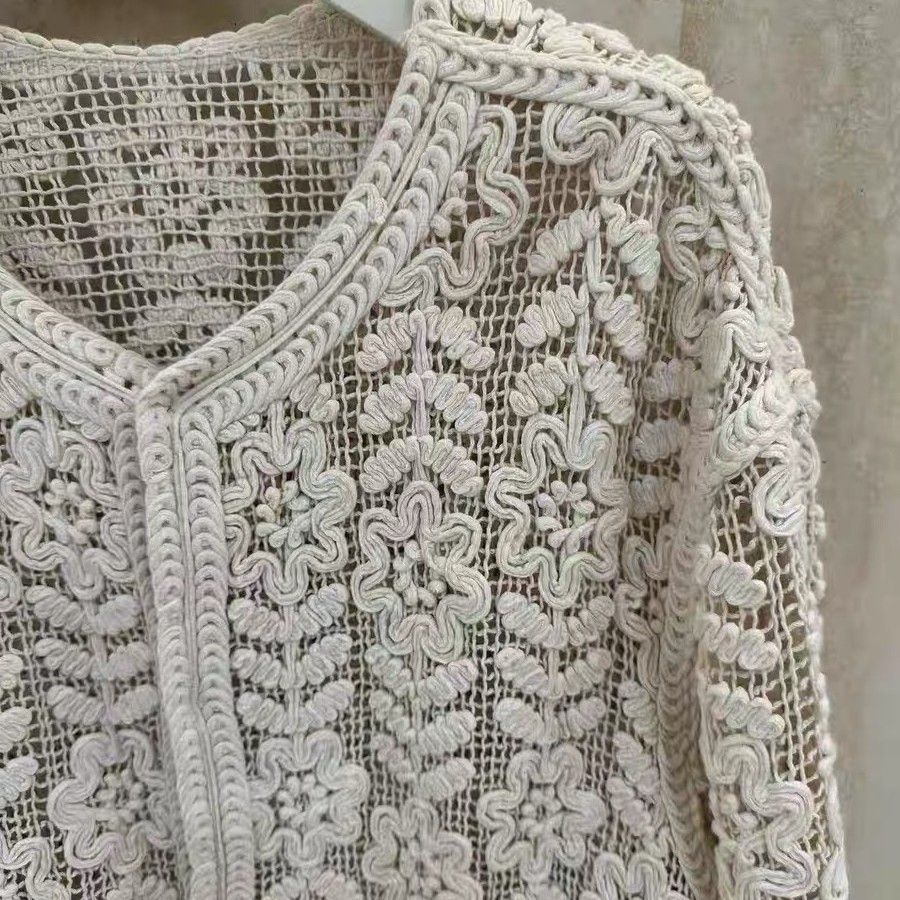 Cream Boho Crochet Lace Cardigan