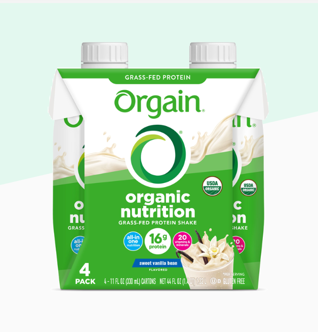 Organic Nutrition Shake Sweet Vanilla Bean 4 Pack