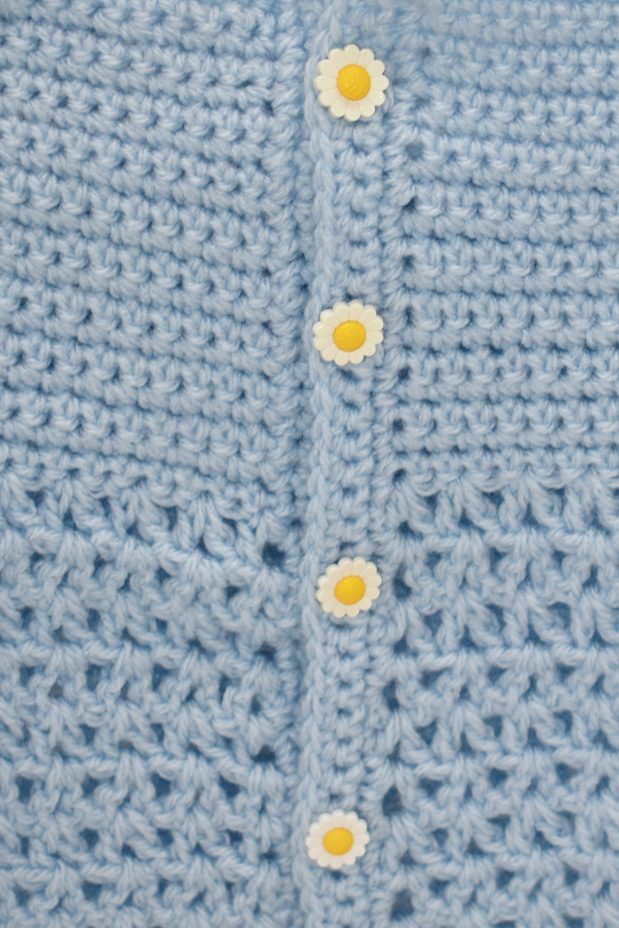 Sky Blue Daisy Baby Sweater 3-6 months