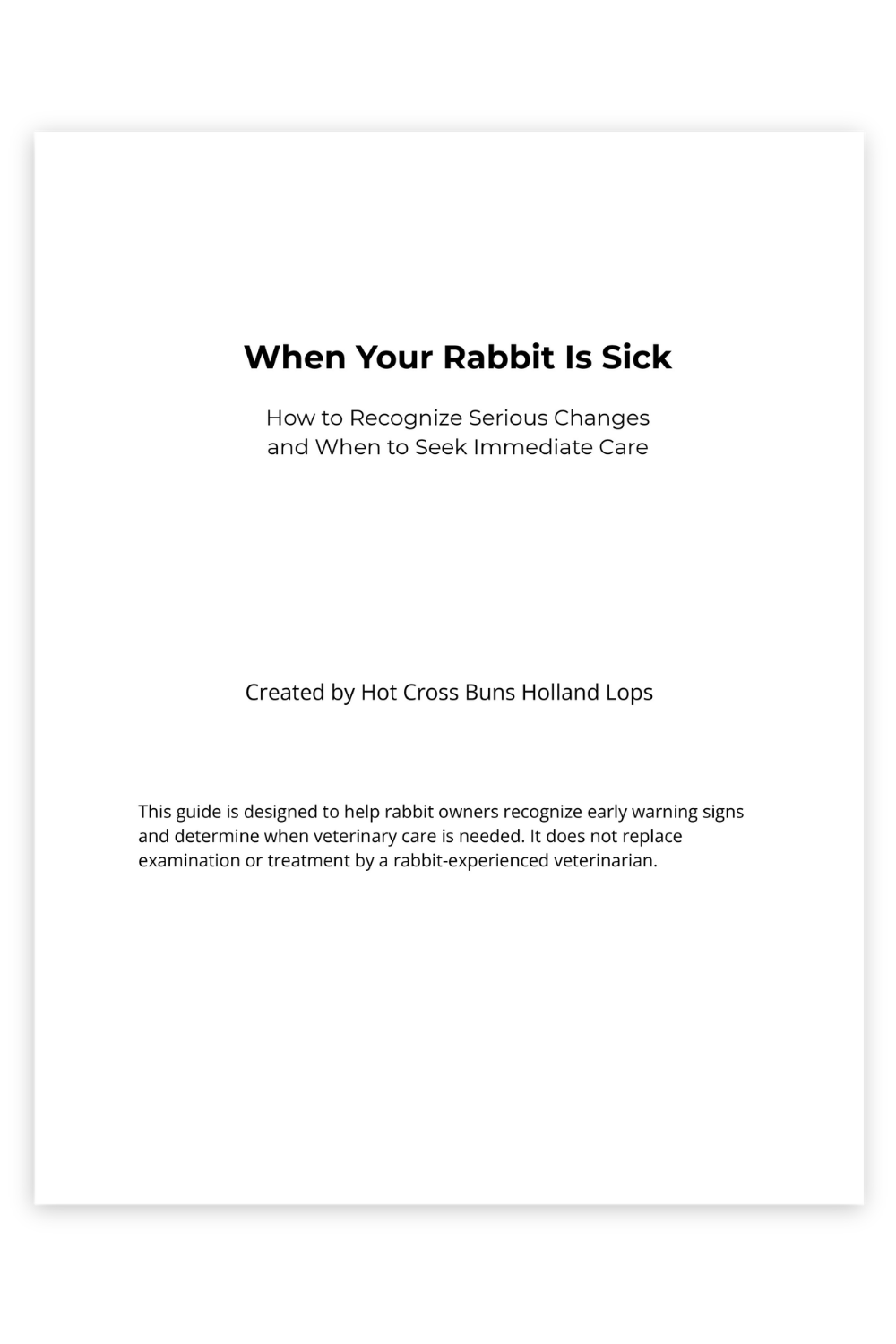 When Your Rabbit Is Sick