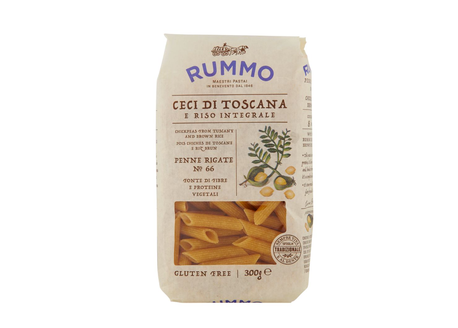 RUMMO PENNE RIGATE SU AVINŽIRNIŲ MILTAIS N.66 300 G