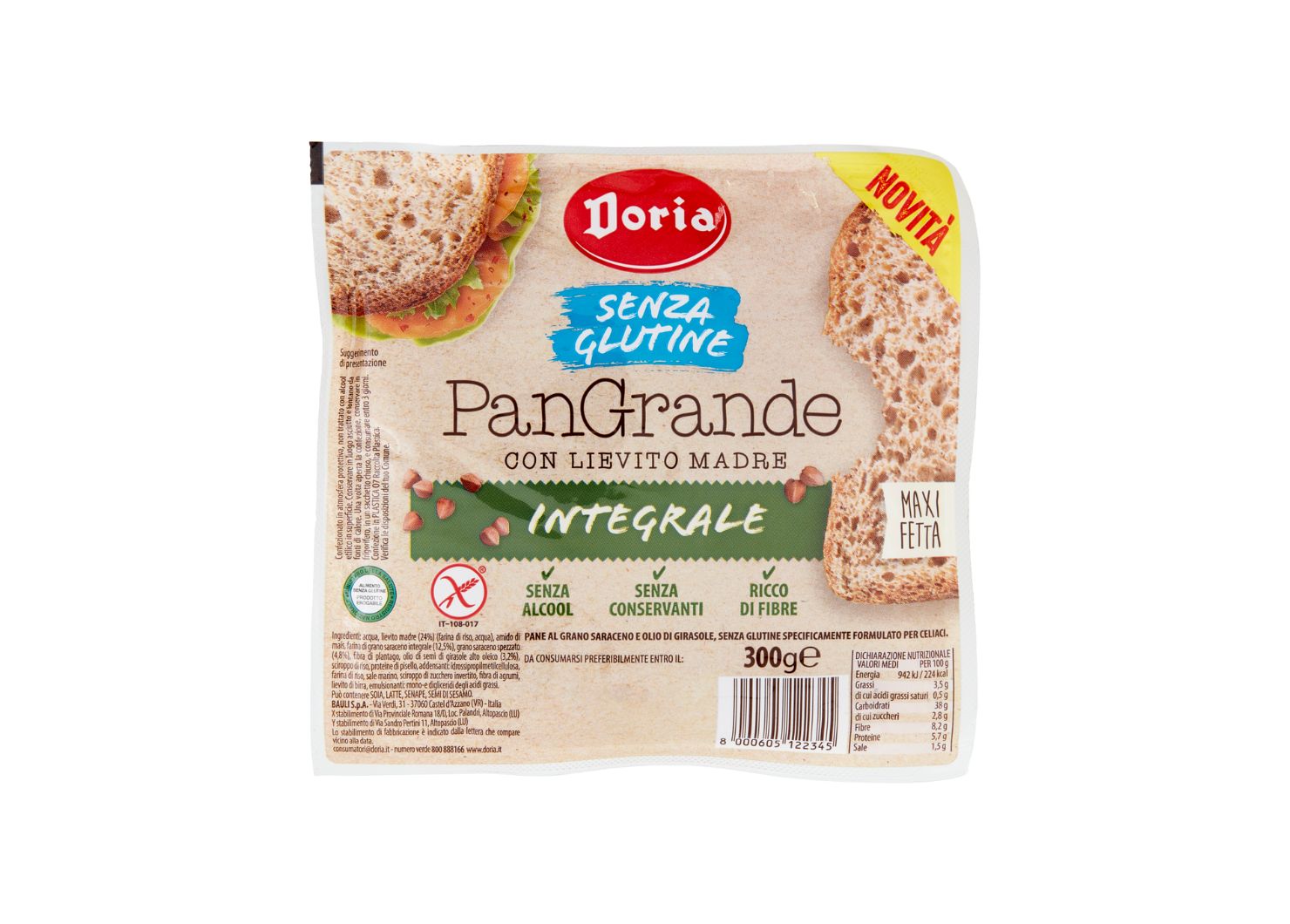 DORIA pilno grūdo Pangrande su rauginta duona – 300 g