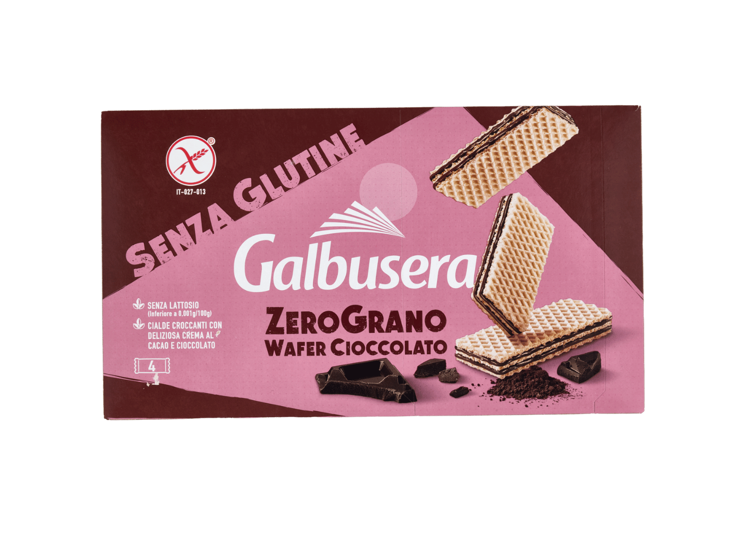 Galbusera ZeroGrano šokoladiniai vafliai be gliuteno