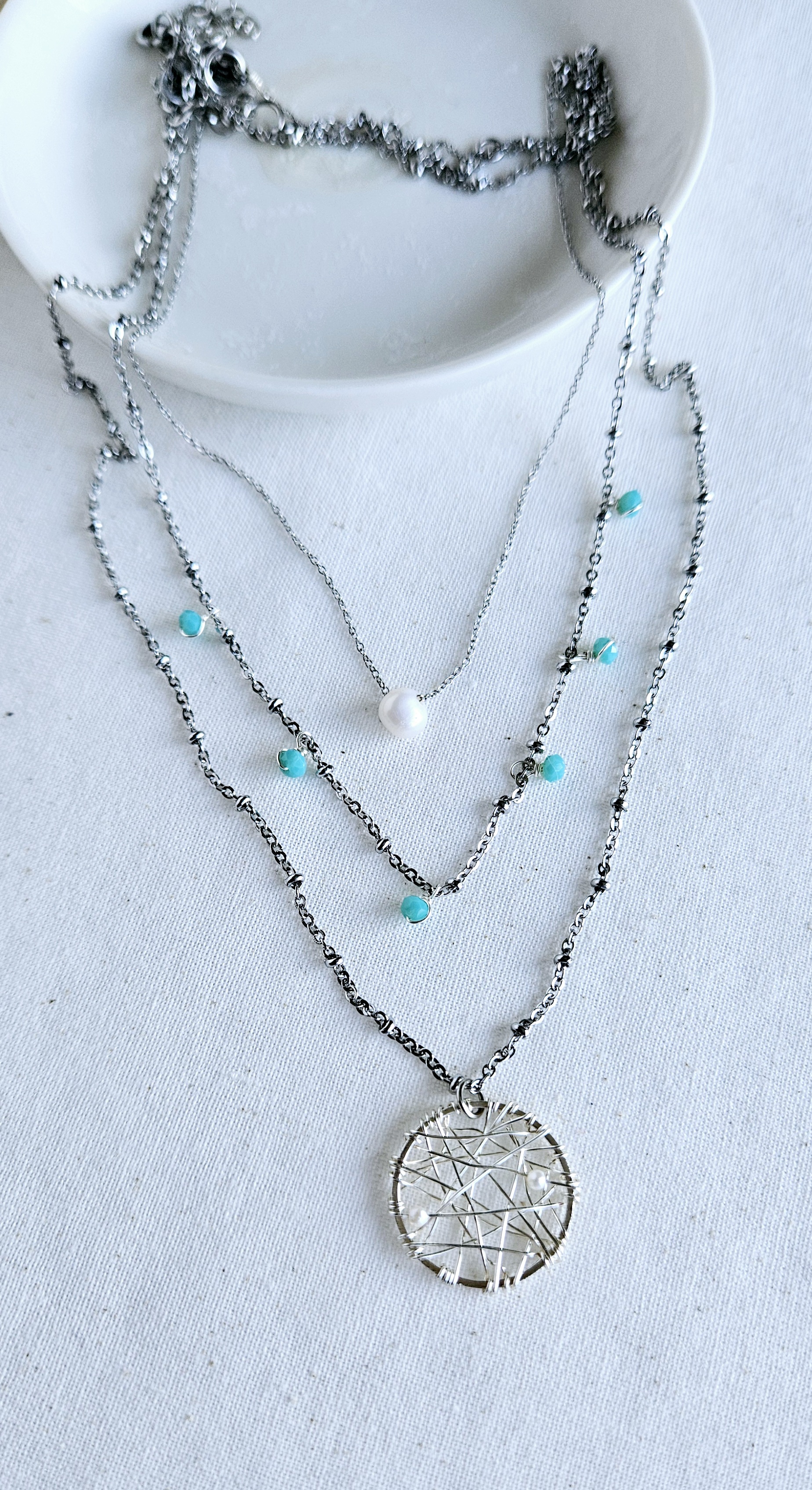 Triple Mandala Wrap Necklace Set