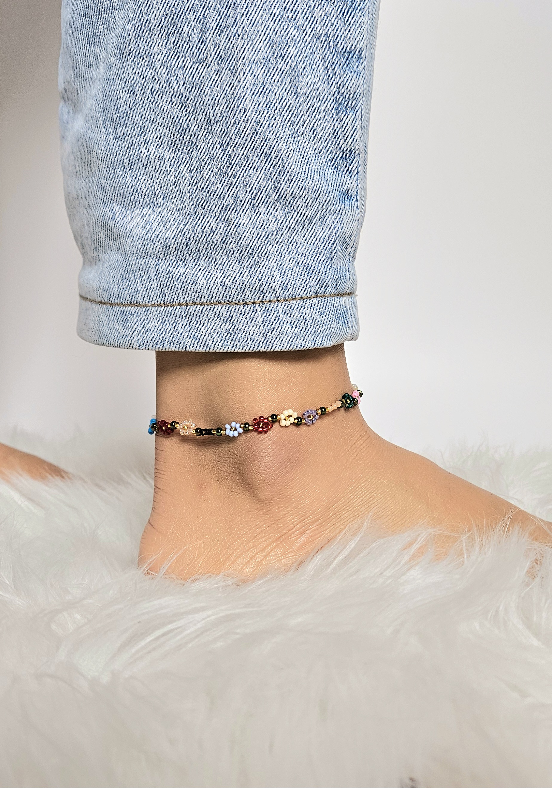 Colourful flowers Anklet